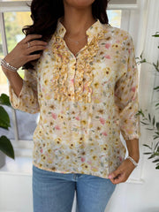 Yellow Floral Ruffle Blouse Eloise