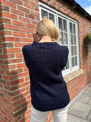 Navy Cable Knit Jumper Emilia