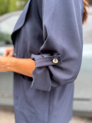 Navy Tie Waist Jacket Charlotte