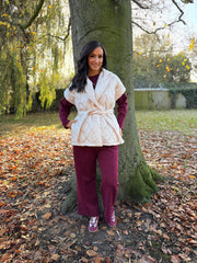 Antique Cream Quilted Gilet Hollie