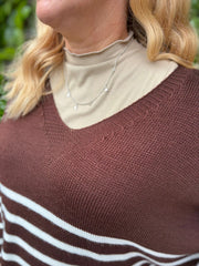 Chocolate Stripe Knitted Jumper Anne