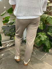 Mocha Straight leg Comfort fit pull on Trousers