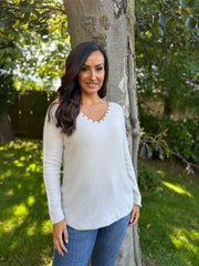 Stone Embellished Soft Knit Francine