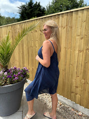 Navy Chevron Lace Dress Haven