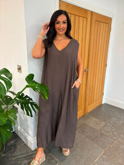 Chocolate Wide Leg Jumpsuit Kaylee