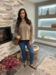 Mocha Lace Trim Sweatshirt Chelsea