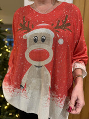 Red Rudolf Shimmer Top Robyn