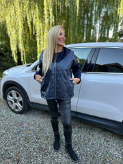 Navy Quilted Jacket Lucia