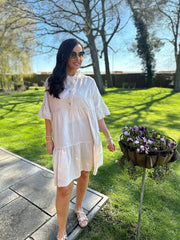 Stone Embroidered Ruffle Dress Taylor
