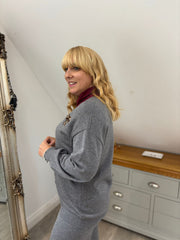 Grey Leopard Bow Cardi Georgina