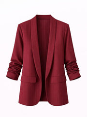 Wine Pinstripe Take You Anywhere Jacket