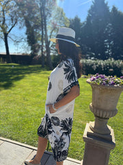Black Medallion Palm Dress Janey