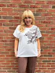 Chocolate Sequin Leaf Tee Jill