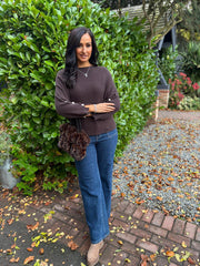 Chocolate Sleeve Detail Knit Top Julia