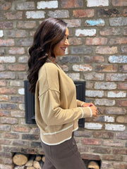 Gold Contrast Trim Shimmer Cardi Ophelia