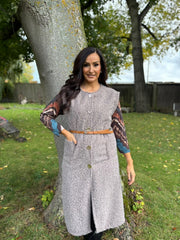 Mocha Brushed Belted Waistcoat Andrea