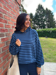 Denim Striped Hoodie Ella