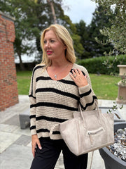 Stone Stripe Knit Jumper Nicole