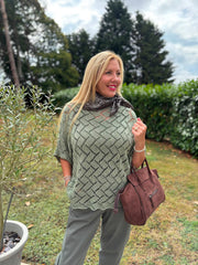 Sage Abstract Pattern Knit Tori