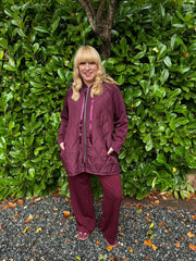 Wine Quilted Jacket Eden