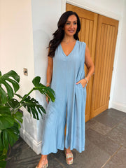Denim Wide Leg Jumpsuit Kaylee