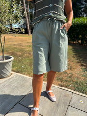 Khaki Drawstring Culottes Anya