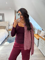 Wine Square Neck Top Saylor