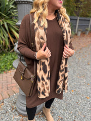 Chocolate Ribbed Knit Dress Yasmin