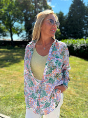 Lilac Watercolour Pattern Blouse Jeanette