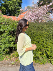 Lemon Net Sleeve Top Julia