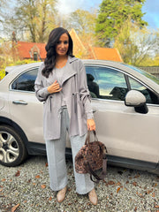 Grey Tie Waist Jacket Charlotte