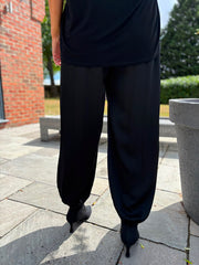 Black Shimmer Cuffed Trousers Aubrey
