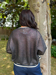 Black Net Crochet Jacket Florence
