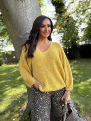 Mustard V Neck Knit Roxanne