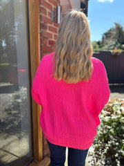 Neon Pink Soft Knit Amelia