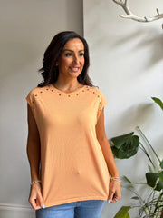 Orange Star Embellished Top Esther