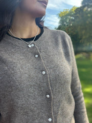 Mocha Layered Knitted Cardigan Evelyn