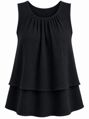 Black Layered Bubble Cotton Vest Quinn