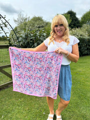 Pink Ditsy Summer Floral Scarf
