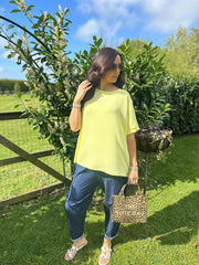 Lemon Applique Floral Crepe Top Astra