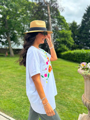 White Embroidered Floral Top Phoenix