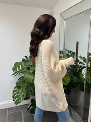 Winter White Ribbed Longline Knit Velma