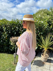 Pink Pointelle Open Knit Kyra