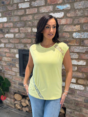 Lemon Lace Detail Top Amanda