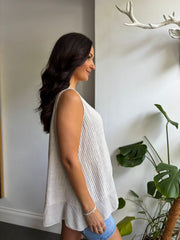 Stone Striped Panel Sleeveless Top Gaynor