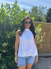 White Halter Neck Top Bethany