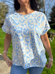 Light Blue Leopard Tee Reese