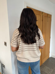 Stone Short Sleeve Stripe Jumper Adele