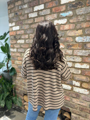 Mocha Striped Knit Top Danielle