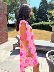 Pink Bubble Cotton Beach Days Dress Cindy